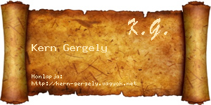Kern Gergely névjegykártya